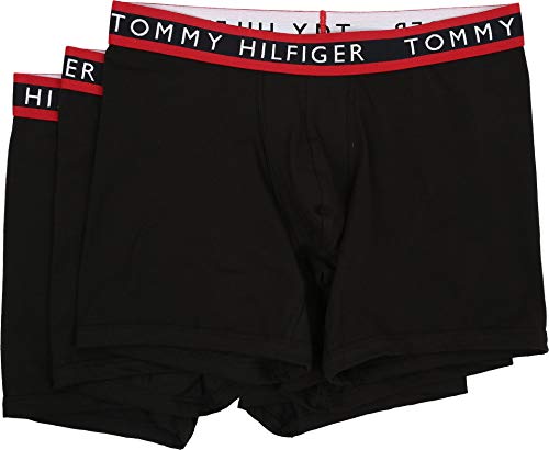Tommy Hilfiger Men's 3-Pack Basic Boxer Brief, Black, Medium/32-34