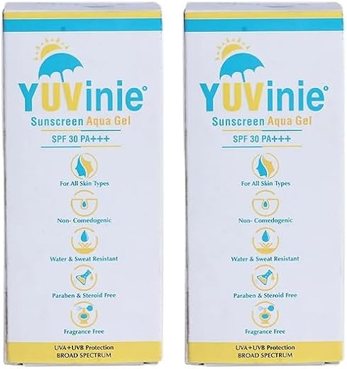 Yuvinie Sunscreen Aqua Gel - 50gm Pack Of 2