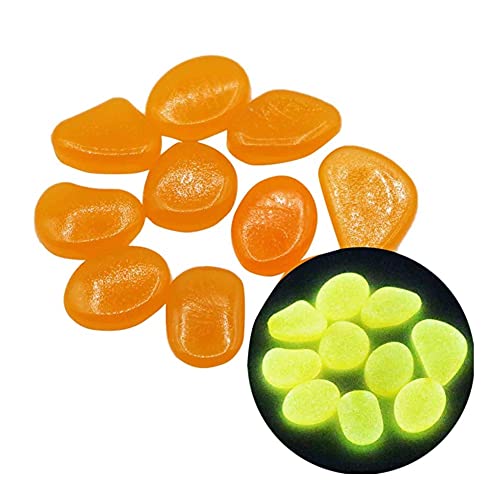 Whyzb Garden Pebbles 100pcs Glow in The Dark Garden Pebbles Glow Stones Rocks for Walkways Garden Path Patio Lawn Garden Yard Decor Luminous Stones Glow in The Dark (Color : Brown)