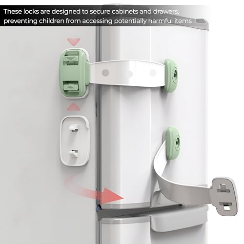 Image of Bembika Furniture Safety Locks for Kids, Child Safety Lock for Fridge, Drawers, Cupboard, Cabinet, Window Safety Multifunction Accessories Adjustable Lock for Baby and Toddlers Green - 1 Pcs