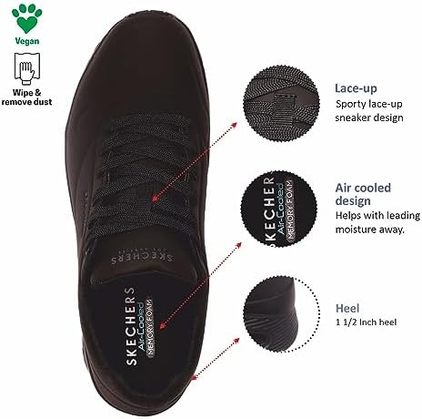 Skechers Men's Uno-Stand on Air Oxford, Black/Black, 7 - 4