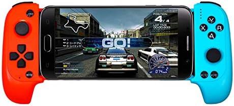 Wireless Gamepad Mobile Phone Game Controller for PUBG Android iOS Smartphones Game Controller for Mobile Legends Knives Out Rules of Survival Controller Android iOS Red and Blue