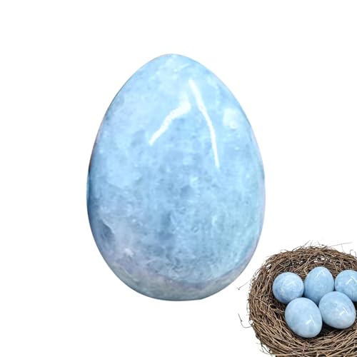 Genérico Piedras y es de Palma, es Azules,Huevo de dragón de de cianita Azul Natural - Escultura esférica, Piedra Decorativa de Bolsillo, Piedra de Palma de Mano para Mujeres, Hombres y niños