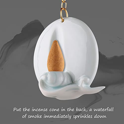 Kokorona Backflow Incense Holder Waterfall Incense Cone Burner Ceramic Mountain Wavy Handmade Home Décor, Aromatherapy Ornament For Yoga Meditation #TOP2