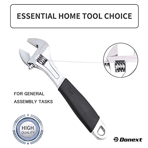 Donext 10 Inch Adjustable Wrench Professional Hand Tool Soft Handle