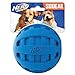 Nerf Dog Rubber Ball Dog Toy with Checkered Squeaker, Lightweight, Durable and Water Resistant, 4 Inch Diameter for Medium/Large Breeds, Single Unit, Blue