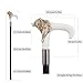 Silver Resin Bear Head White Walking Cane Fashion Decorative Steel Stick Gentleman Elegant Cosplay Cane Knob Crosier 92cm