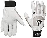 Akadema Professional Batting Gloves (White/Grey, Medium)