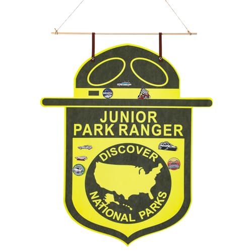 Lounsweer National Park Ranger Badge Display Enamel Pin Display Banner Felt Wall Hanging Organizer for Badges and Patches 27.6 × 23.6 Inch Showcase for Home, Office, and Gift Ideas