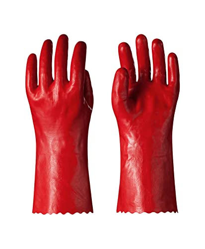 LANON PVA Chemical Resistant Gloves, Reusable Heavy Duty Gloves, Organic Solvents, Toluene, Acetone, Acetonitrile, L/9 Cover