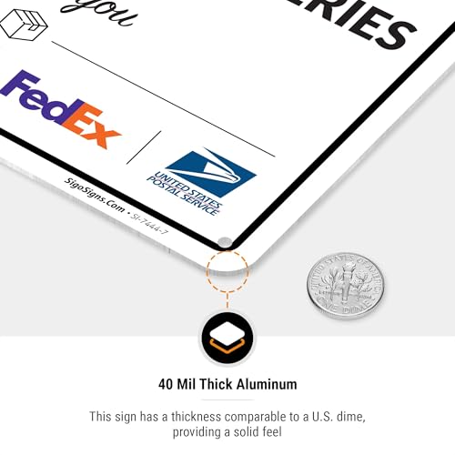 Image of Package Delivery Sign, 10x7 Inches, Rust Free Aluminum, Fade Resistant, Made in USA