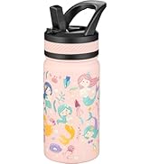 Fanhaw 14oz Insulated Water Bottle with Straw - Stainless Steel Double Wall Vacuum Cup, Leakproof...