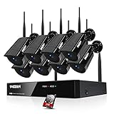 TMEZON Wireless Security Camera Network System, 8CH 1080P HD WiFi NVR with 2.0MP Night Vision IP Wireless Home Security System Surveillance Kit Smartphone Quick View 2TB HDD