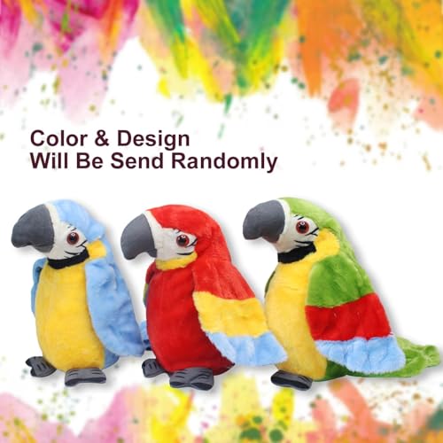 Image of Fully Soft Talking Parrot Toy for Kids Repeat What You Say Funny Interactive, Dancing and Mimicry Bird Plush Toy for Boys and Girls