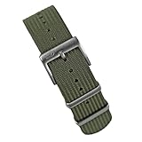 B & R Bands Rugged Nylon Military Watch Band Straps - 20mm 22mm (20mm, Infantry Green)