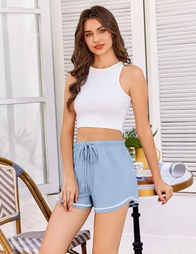 Image of Ekouaer Pajama Shorts for Women 2026 Soft Sleep Shorts Casual Lounge Shorts Comfy Pj Bottoms with Pockets