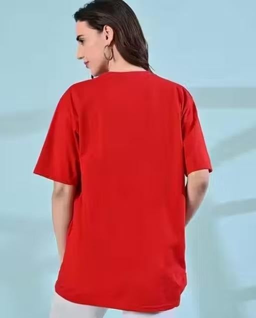 Image of Women Trendy Graphic Artwork Round Neck Loose Fit Casual T Shirt for Weekend Daily Use