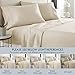 HC COLLECTION Bed Sheets Set Queen with 2 Pillowcases, Hotel Luxury Platinum 1800 Series Brushed Microfiber Deep Pocket Fitted Sheet, Fade Resistant Ultra Soft 4 Pcs Bedding for Hot Sleepers, Cream