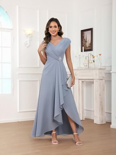 Cap Sleeve Mother of The Bride Dresses Long Chiffon Formal Dresses for Women4