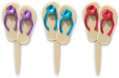 DECOPAC Summer Flip Flops DecoPic Cupcake Picks (12 Count)