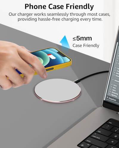 Image of TOZO W1 Max 15W Fast Wireless Charging, Anti-Slip, Sleep-Friendly | Aircraft-Aluminum Portable Wireless Charger Pad Compatible with iPhone 14 /15 /16 /17 & Samsung S23 /S24 /S25 for Home Office