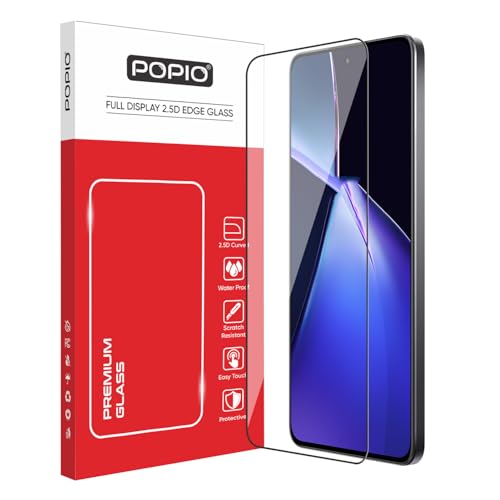 Image of POPIO Military-Grade Gorilla Tempered Glass for OnePlus Nord CE4 (Black) 9H Hardness, Edge-to-Edge Full Coverage, Anti-Scratch, Bubble-Free, Ultra Clear HD Glass, Oleophobic Coating, Face ID Compatible