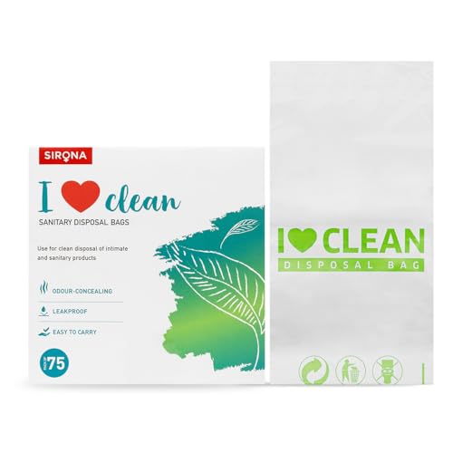 Image of Sirona Personal Disposal Bags - 75 Bags for Discreet Tampons, Sanitary Pads /Napkin, Panty Liners, Tampons & Condoms | Menstrual Care and Hygiene Products
