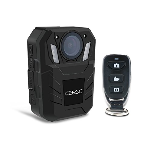 CEESC Police Body Worn Camera, 170 Degree Wide Angle 8IR Night Vision Mini Video Camcorder WA7D with Remote Controller (Internal 32GB)