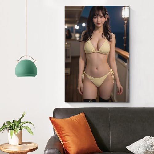 池田瑛紗ポスター芸術のパネルのキャンバスの壁画の誕生日のギフトの家のアートワーク.-12x18inch(30x45cm)-Unframe-style [4]