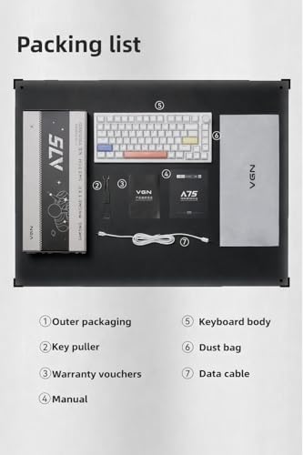 Image of VGN A75 75% Magnetic Switch Gaming Keyboard | Rapid Trigger Hall Effect Keyboard | Adjustable Actuation 0.1-4.0mm | Hot Swappable PBT Keycaps | RGB Backlit | Knob Control | USB-C Wired | Windows /Mac