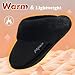 jiajiale Women's Arch Support Memory Foam Slippers Orthotic Plantar Fasciitis Slip On Suede Ladies Scuff Slipper Cozy Fuzzy Shearling Winter House Shoes Indoor Outdoor Black Size 8.5