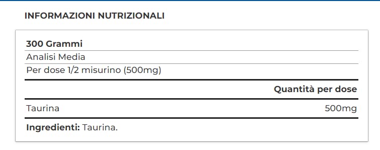 Yamamoto Tau Powder 300 gr + H2O Prozis Omaggio - Taurina polvere gusto natural