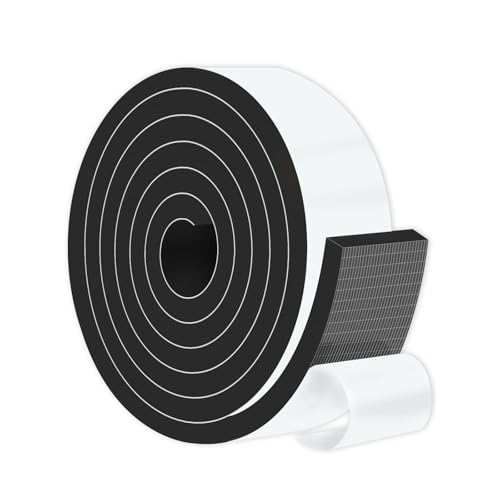 Image of Weather Stripping Door Seal,High Density CR,2 in x 3 /8 in x 6.5Ft | Weather Stripping,Soundproof,Cold Insulation,Foam Insulation Tape for Door, Front Door Frame, Windows,Sliding Door,Black