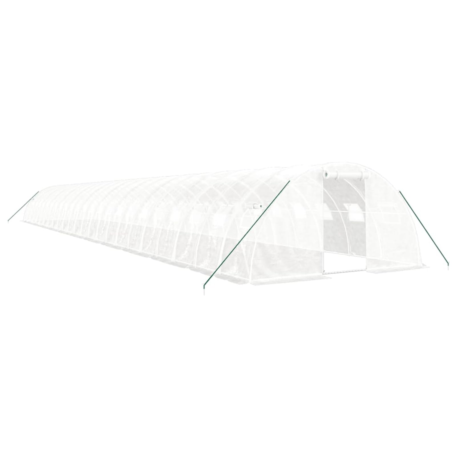 Szklarnia z ocynkowaną ramą stalową, 24 m x 4 m x 2 m, biały dach PE 140 g/m² – wytrzymały domek dla roślin na owoce, warzywa i kwiaty