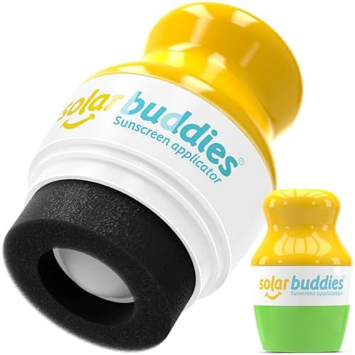 Solar Buddies Sunscreen Applicator – Green– Refillable Roll-on Sponge for Sunscreens & Lotions – For Kids, Adults & Families – Holds 3.4Fl Oz – Perfect for Travel