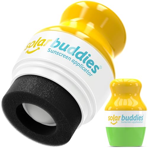 Solar Buddies Sunscreen Applicator - Single Green - Refillable Roll on Sponge Sunscreen, Suncream & Lotion Applicator For Kids, Adults & Families -...
