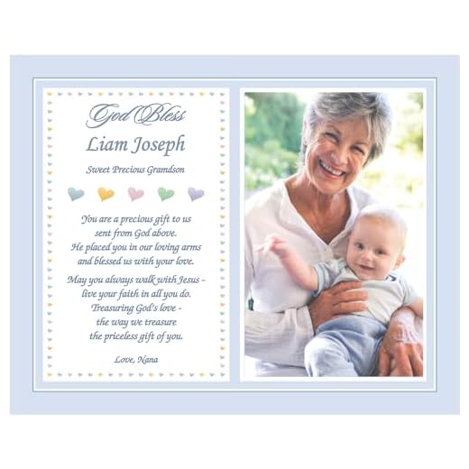 Poetry Gifts New Baby Boy Grandson Baptism Gift, Add 4x6 Inch Photo