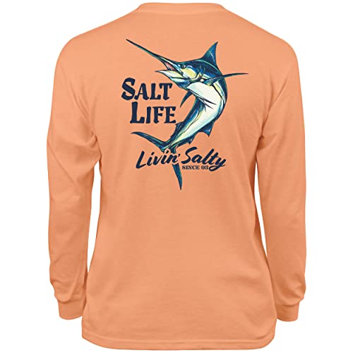 Salt Life Unisex Kids Youth Marlin Twist Long Sleeve Tee, Grapefruit, Medium