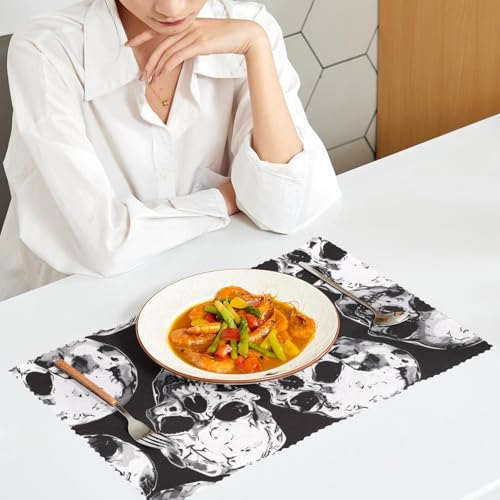 Set de table crâne antidérapant pour décoration de table à manger d'Halloween - 7