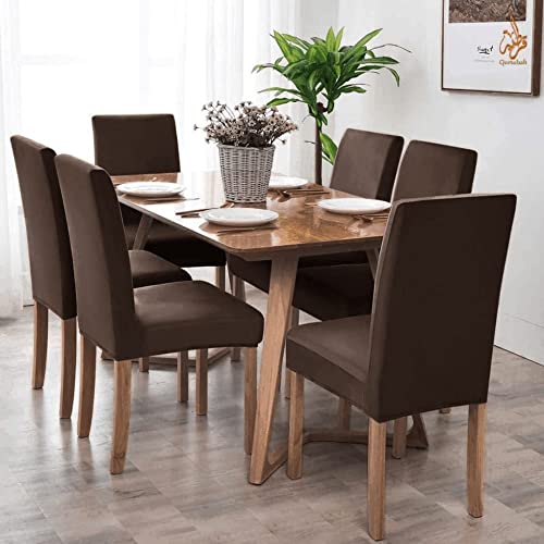 4 CAPAS PARA CADEIRAS DE JANTAR ESTOFADAS (MARROM)