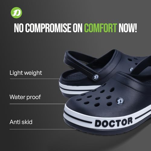 Image of DOCTOR EXTRA SOFT Men's Ultra Soft Casual Clogs /Sandals with Adjustable Back Strap for Adult | Comfortable | Light Weight | Stylish & Anti-Skid | Waterproof & Everyday Use Mules for Gents & Boys D-502