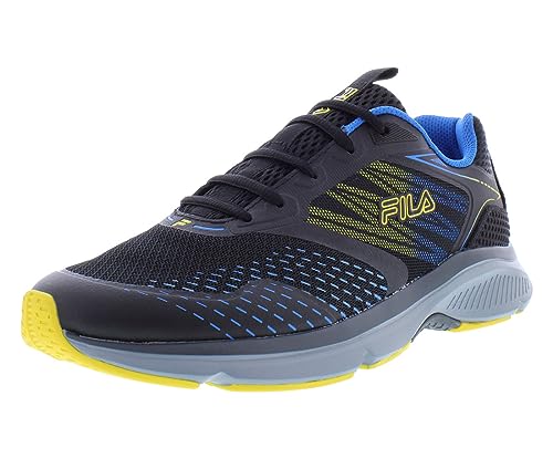 Image of Fila Memory Trexler 3 Mens Shoes Size 9.5, Color: Black/Yellow/Blue