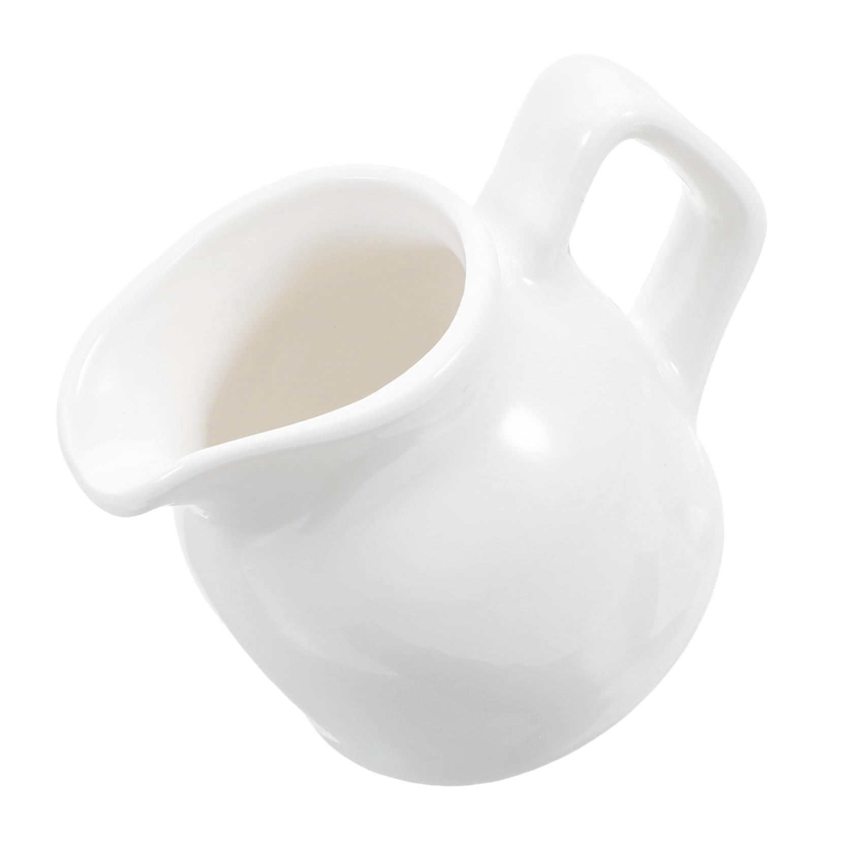 Ceramic Sauce Cup with Handle Milk Frothing Pitcher for Sauces Condiments and Coffee Versatile Kitchen Container for Professional Use