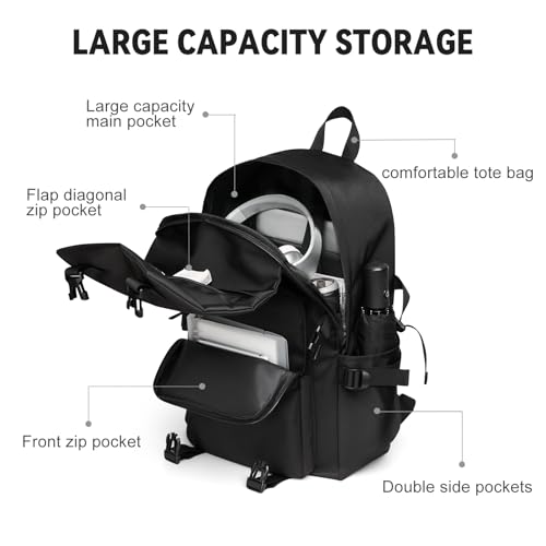Image of coowoz Casual Daypack Large upgraded version College Laptop Backpack for Men Women Water Resistant Lightweight School Bag Travel Rucksack for Sports High School Middle Bookbag for girls Size L(Black)