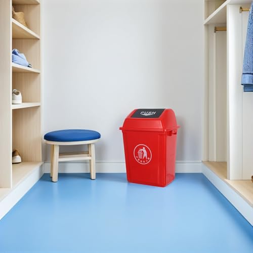 Caneca de Basura Roja de Plástico 10 l con Tapa Basculante miniatura 7