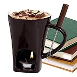 Generico für Fondue - für Schokoladenfondue, persönliche Tassen zum Schmelzen von Schokolade, Schokoladenfonutas mit Gabel Kerze, Schmelze zum Schmelzen von Schokolade für Dess Partys