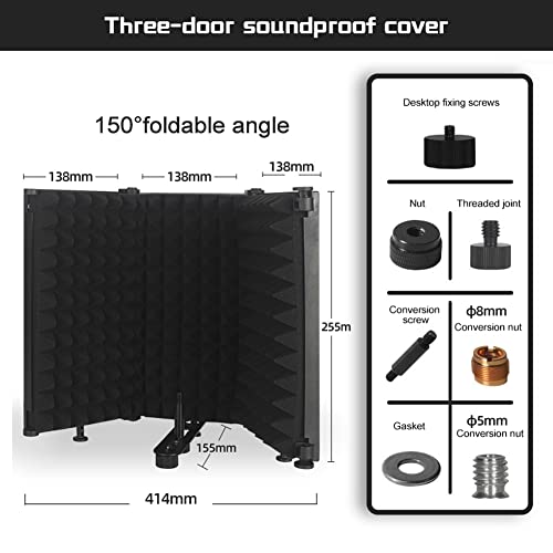 Mingzhe Painel de Gravação Vocal com Absorção de Som Dobrável E Ajustável Microfone com Isolamento A