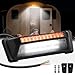 EYPINS RV Exterior Porch Light - Aluminum 40LED 10-48V 60W 6000LM Super Bright White Camping Light with 6 Amber Warning Flash Modes, IP65 Waterproof Porch Lights for Trailers Campers Motorhome SUV