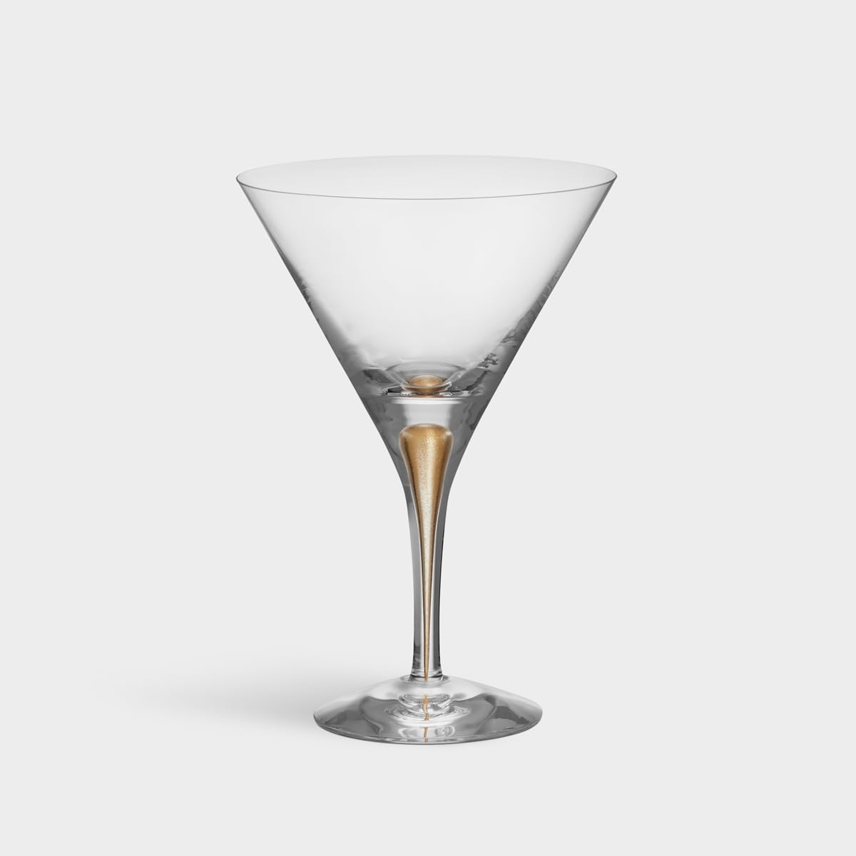 Orrefors Intermezzo Gold Crystal Martini Glass (Set of Two), Clear