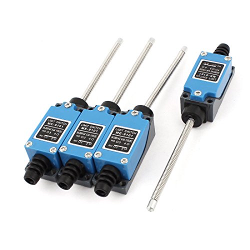 Sourcingmap 4 Pcs ME-9101 Flexible Coil Spring Limit Switch DPST AC 250V DC 115V, Blue